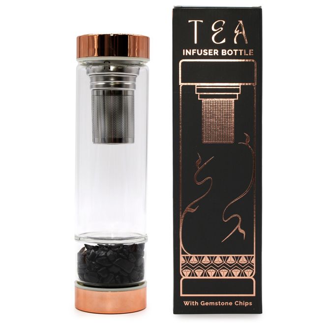 Hovedbilde Crystal Glass Tea Infuser Bottle - Rose Gold - ...