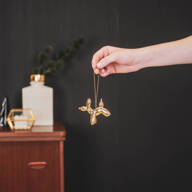 Balloon Dog Holiday Ornament 6,5x3x6,5cm Gold