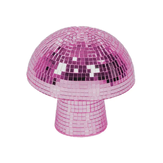 Hovedbilde Disco -Mushroom - Glass - Pink- 14x14x14cm