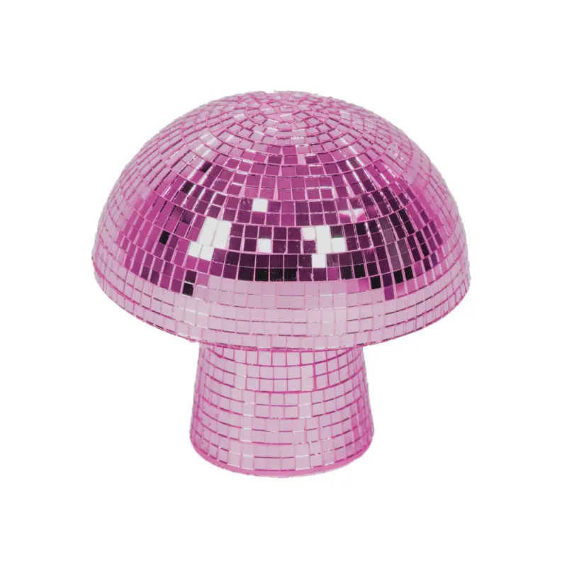 Disco -Mushroom - Glass - Pink- 14x14x14cm