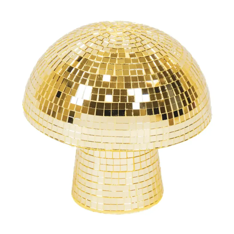 Disco -Mushroom - Glass - Gold- 14x14x14cm