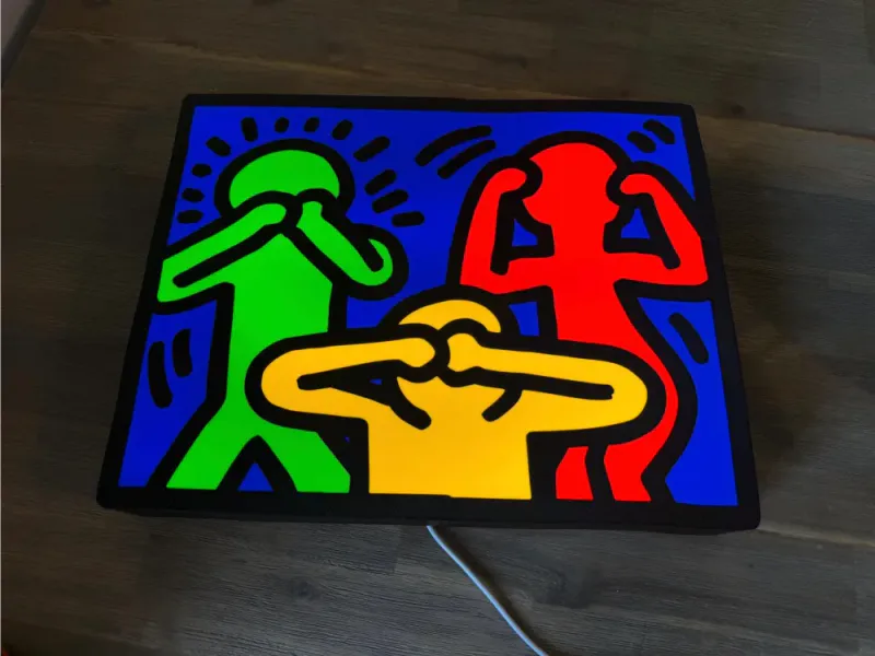 Pop Art LED-lampe – Tre figurer