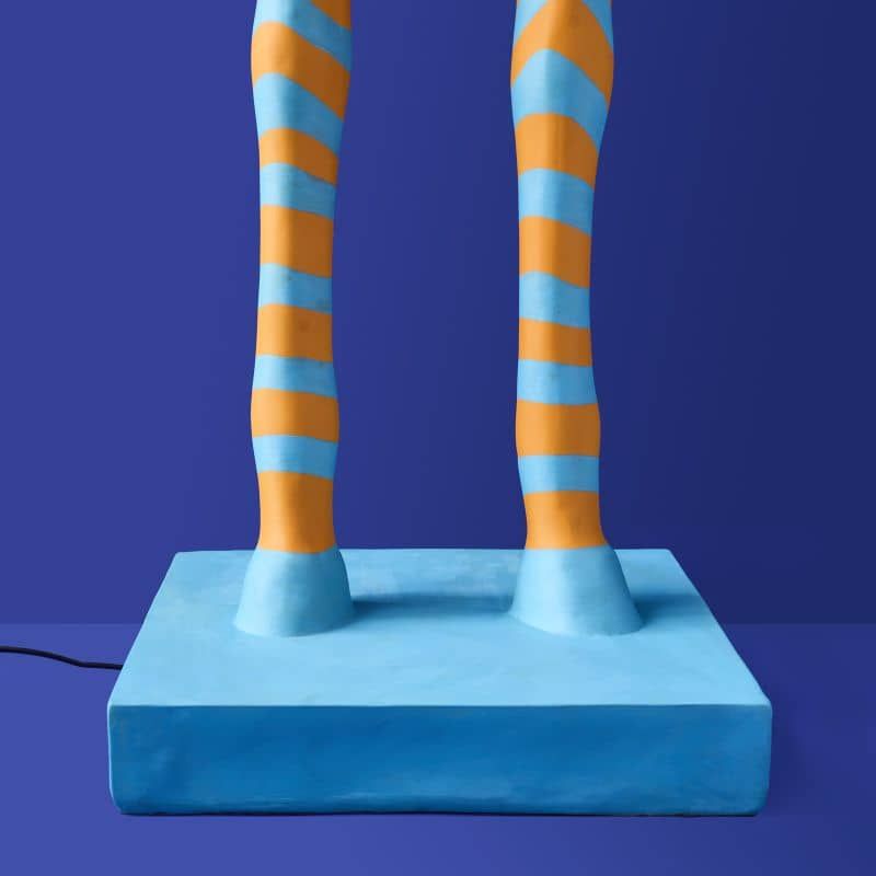 WERNS Zebra Zora gulvlampe – blå/oransje