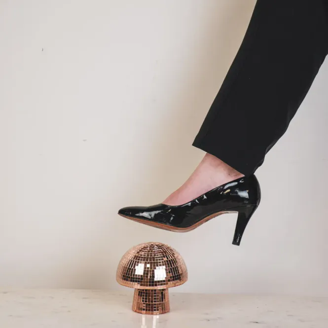 Hovedbilde Disco -Mushroom - Glass - Rose Gold- 14x14x14cm